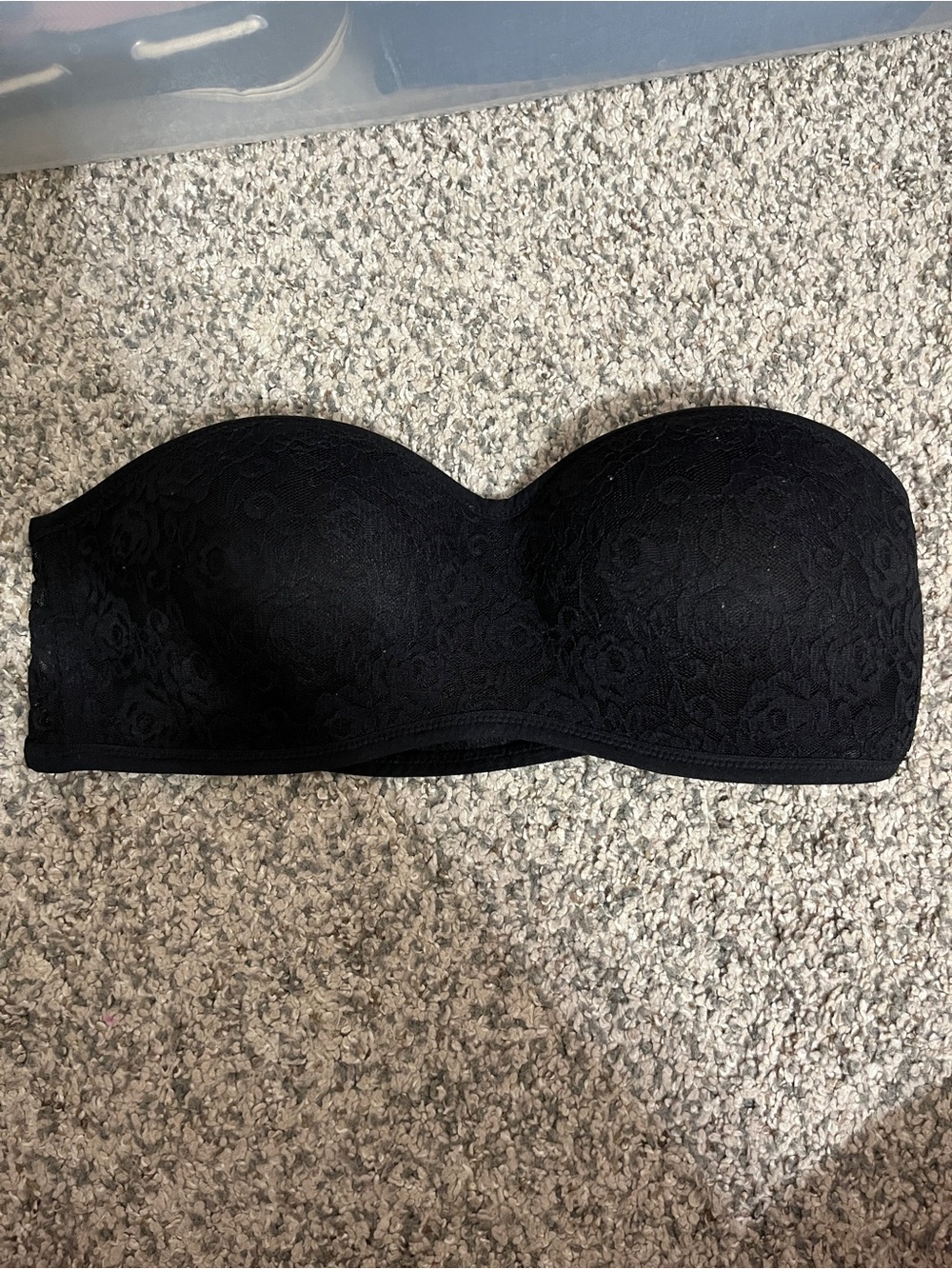 Victoria's Secret Black Lace Strapless Bandeau
